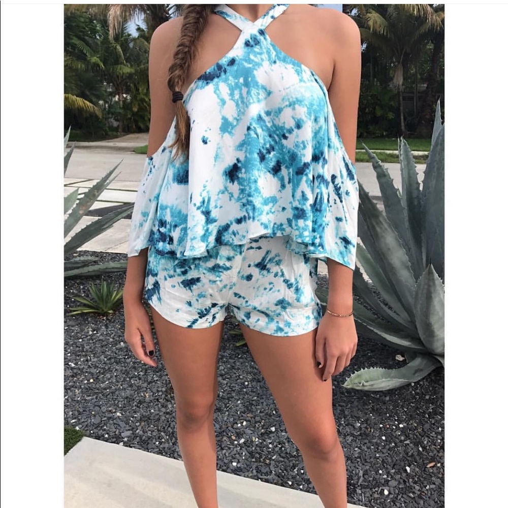 Aqua blue short set